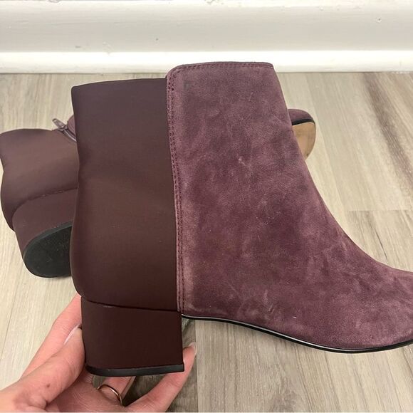 Women's Suede Ankle Boots in Plum - Picture 3 of 8